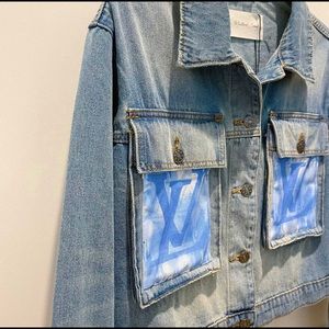 Louis Vuitton blue custom jean jacket